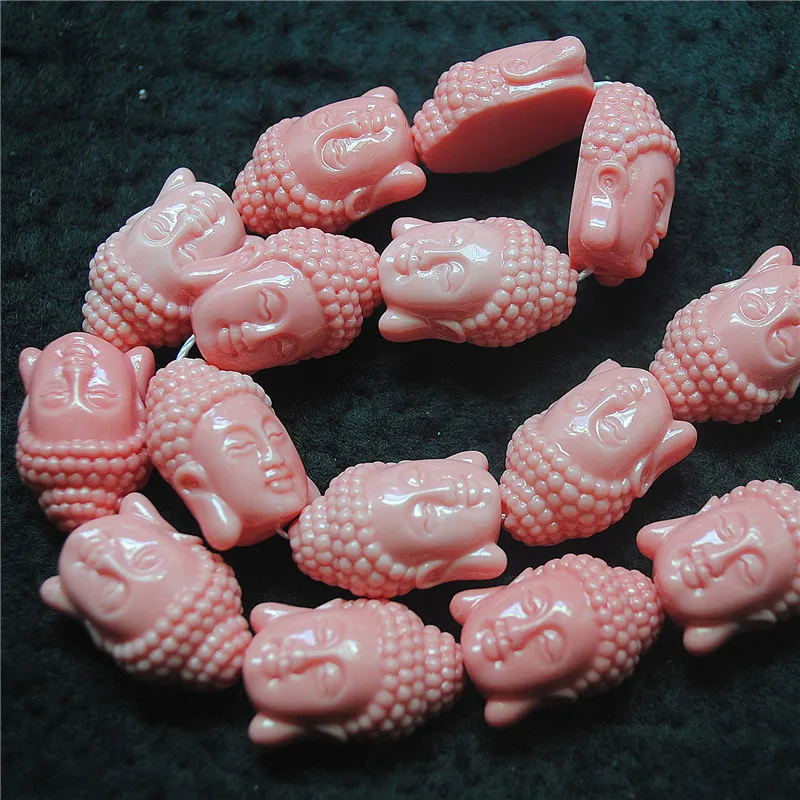 16PCS 16X24MM Pink Buddha Matching Beads One Face is Flat Clay Materials DIY Jewelry Beads Top Designs