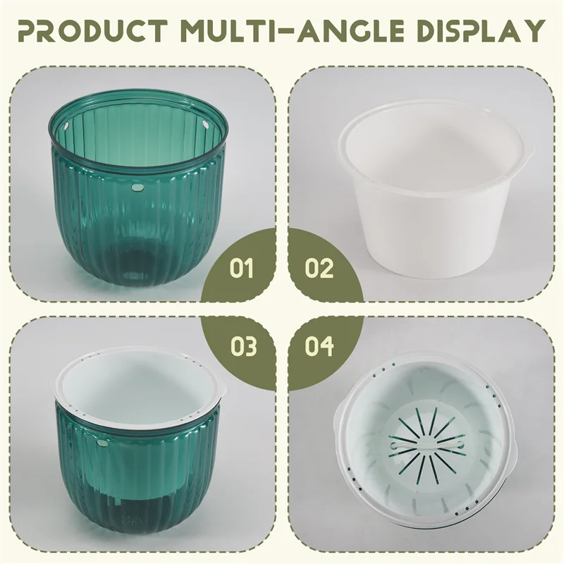 

ABAH-2 Pack Self Watering Planters Hanging Flower Pots Indoor Hanging Flower Pots 6.5 Inch Outdoor Hanging Plant Pot Basket (Eme