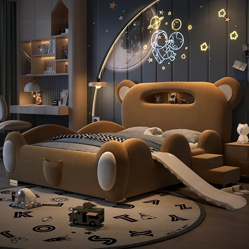 Pop Double Luxury Bed Children Modern Bedroom Capsule Wooden Bed Cartoon Storage Sleeping Princess Camas De Casal Home Furniture