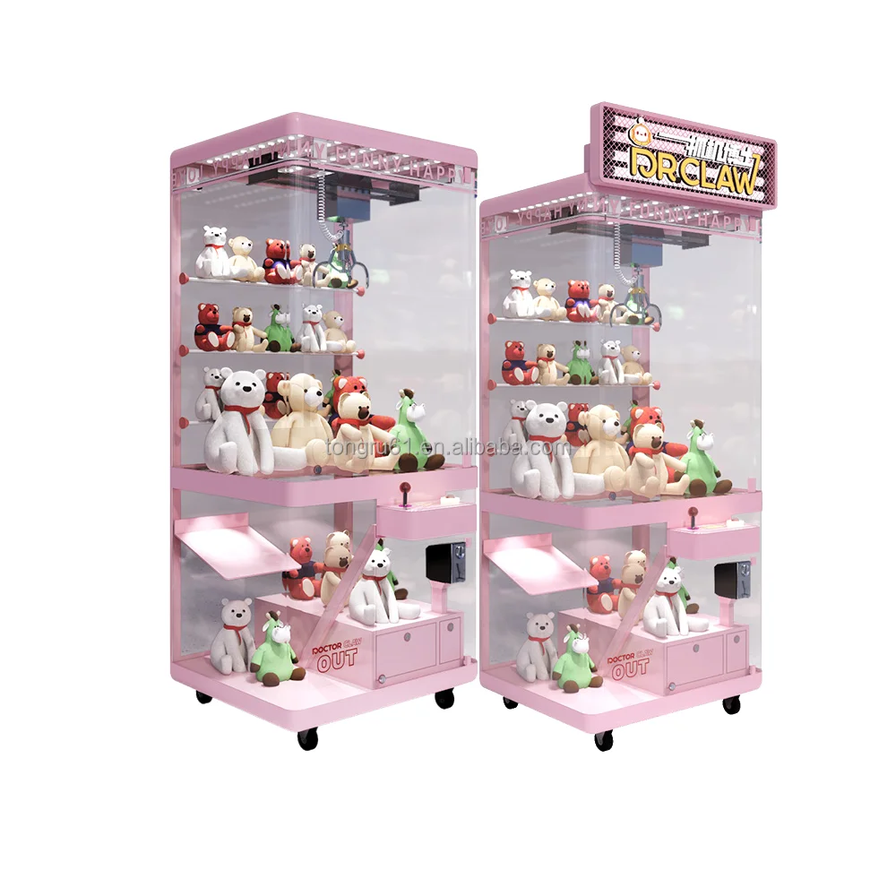 Coin Operated Transparent Toy Claw Crane Machine Plush Toy Catcher Prize Vending Machine Bill Operation Doll Claw Gift Machine