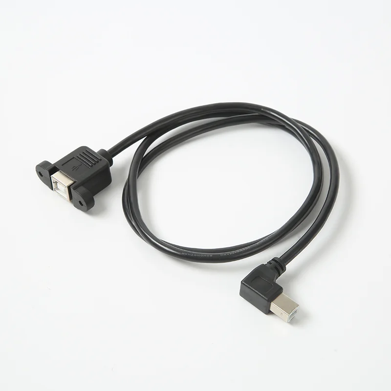 USB print cable can be fixed USB2.0 USB bend print cable Print extension cable Square B Public screw panel fastening