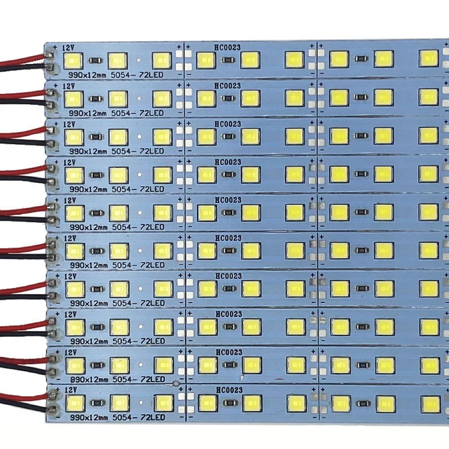 10PC Super Brightness DC 12V SMD 5054 LED Bar Light  Backlight 5050 Chip 3300LM 50cm 36leds 6500K Cool White for Channel Lette