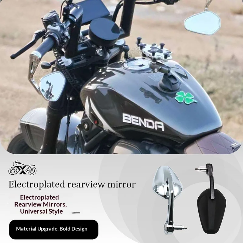 【Premium】For Blackflag 500 Chinchilla Greystone QJMOTOR indolless electroplated rearview mirror modification
