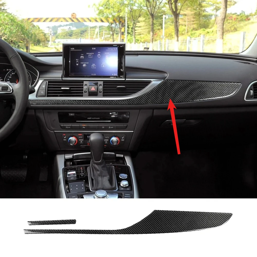 

Для Audi A6 C7 4G8 2012-2018 LHD автомобильный второй пилот, наклейка на панель приборной панели, центральная консоль, аксессуары для декора интерьера из углеродного волокна