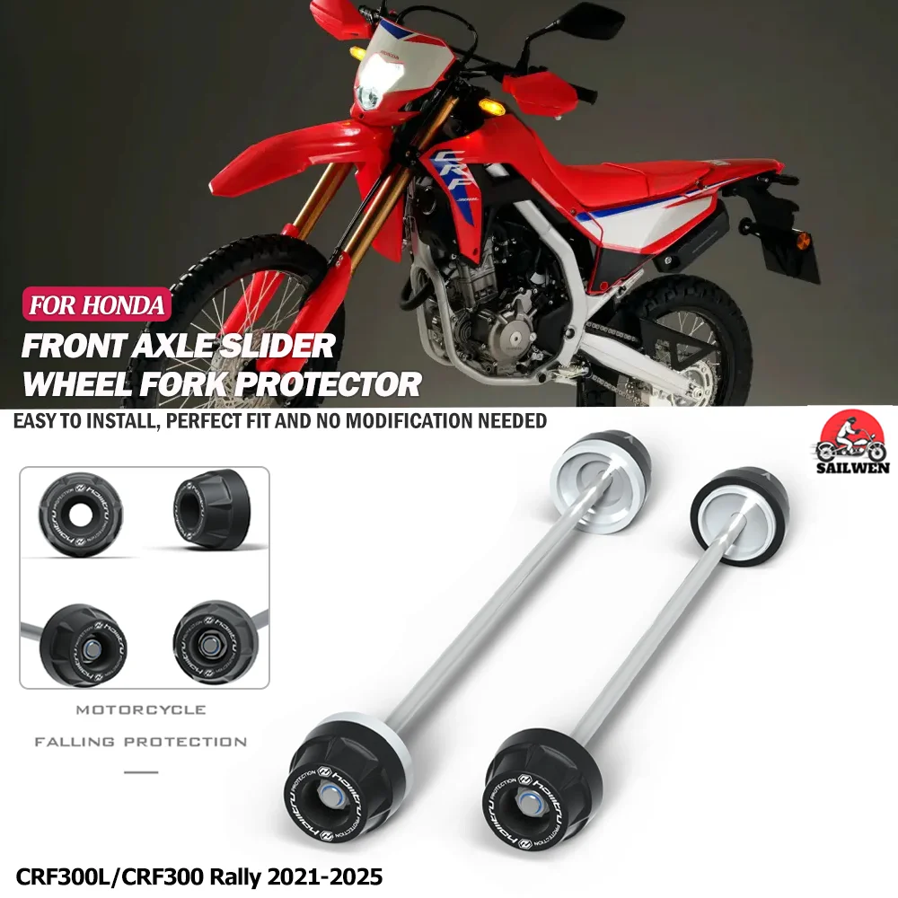 

For HONDA CRF300L CRF300L Rally 2021-2025 Front Rear wheel Protection Front Rear wheel Spindle Crash Protection