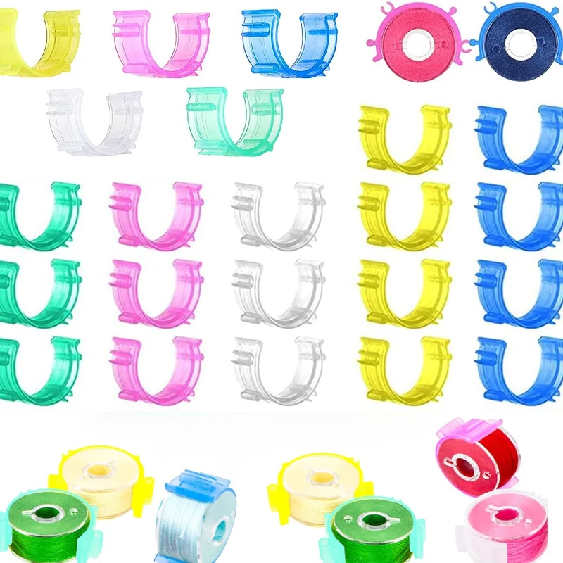 

10-50pcs Sewing Bobbin Clips Plastic Bobbin Holder Clamps Sewing Tool Accessory Prevent Thread Tails from Unwinding Spool Savers