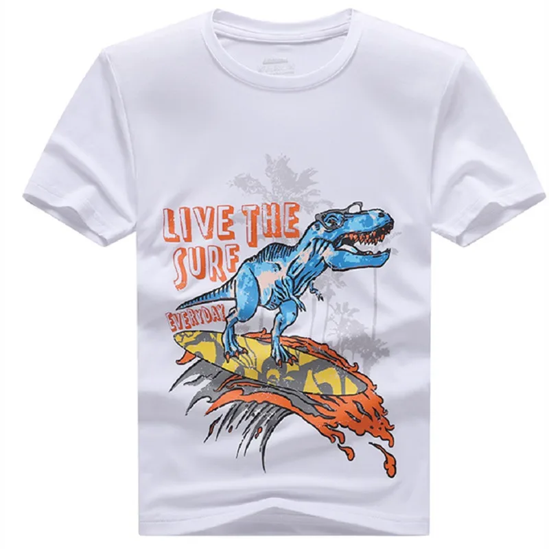 Kids Summer Clothing Dinosaur Pattern Boys Girls Short Sleeve Quick Drying T-shirt for Children Outwear Sports Running Top-tee