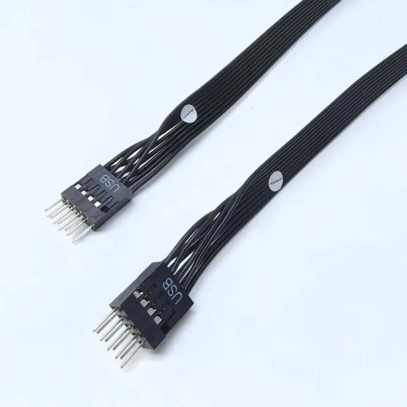 USB 2.0 9-контактный адаптер Dupont, удлинительный кабель для передачи данных «папа-папа», черный, 50 см