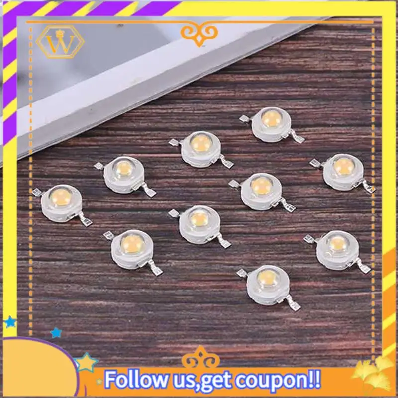 

Latest-500 Pieces High Power 2 Pin 3W Warm White LED Bead Emitters 100-110Lm Easy Install