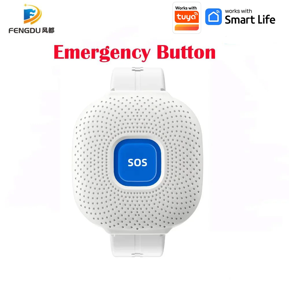 Tuya Wifi Panic Button SOS Wristwatch Elderly Alarm Band Emergency Call Button Elderly Pager Wireless Alarm System