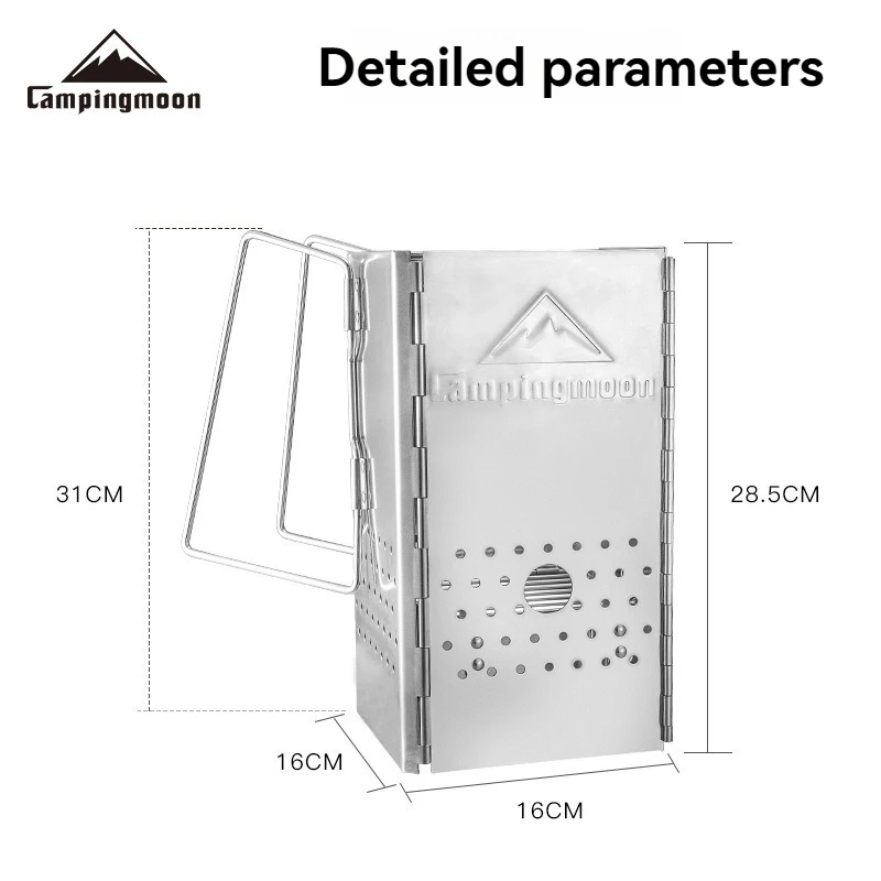 MT-18 Folding Portable Fire Starter Charcoal Lighting Stove with Storage Bag, Square Charcoal Grill Lighter