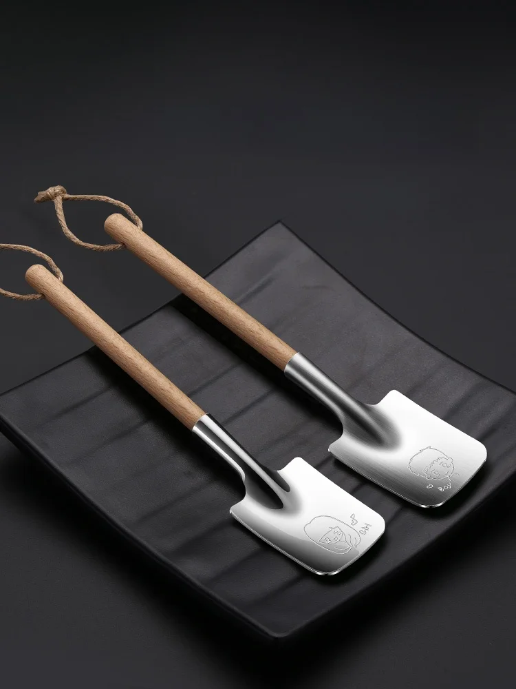 

Creative Couple Home Use 304 Stainl Steel Spade Spoon for Eating Derts And Yogurt Cute Watermelon Digging Spoon