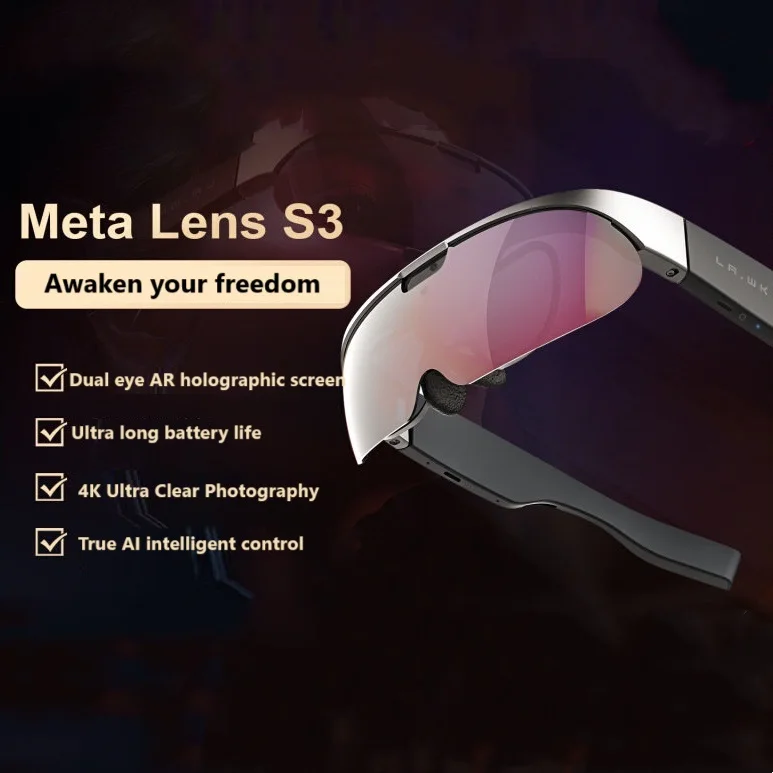 2025  Cool Fashion AR Glasses Intelligent Translation Cycling Navigation 4K High-definition Shooting AI Interaction MataLensS3