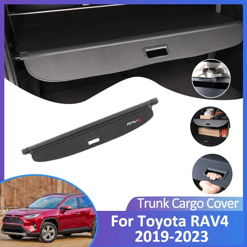 

Auto Trunk Cargo Cover for Toyota RAV4 RAV 4 XA50 MK5 2023-2019 2020 Accessories Rear Boot Curtain Tray Retractable Anti-peep