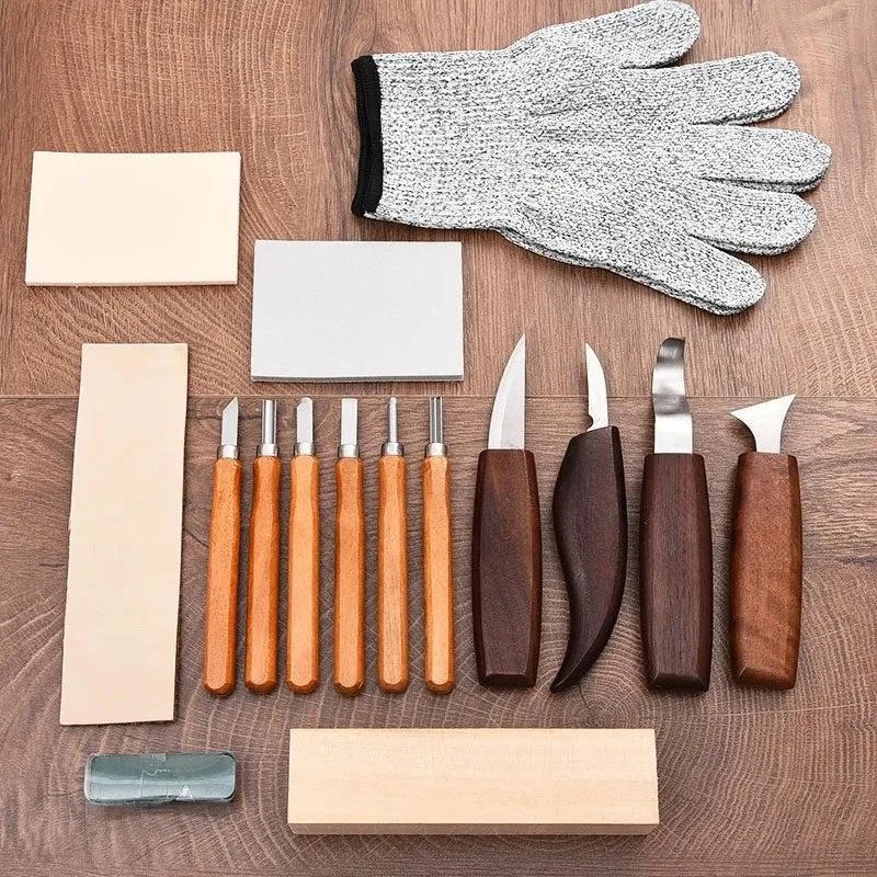 For Professional Hand Woodworking Engraving Knife Blades and Saw Entry DIY Tool Set with Full Collection of Carving Gouges