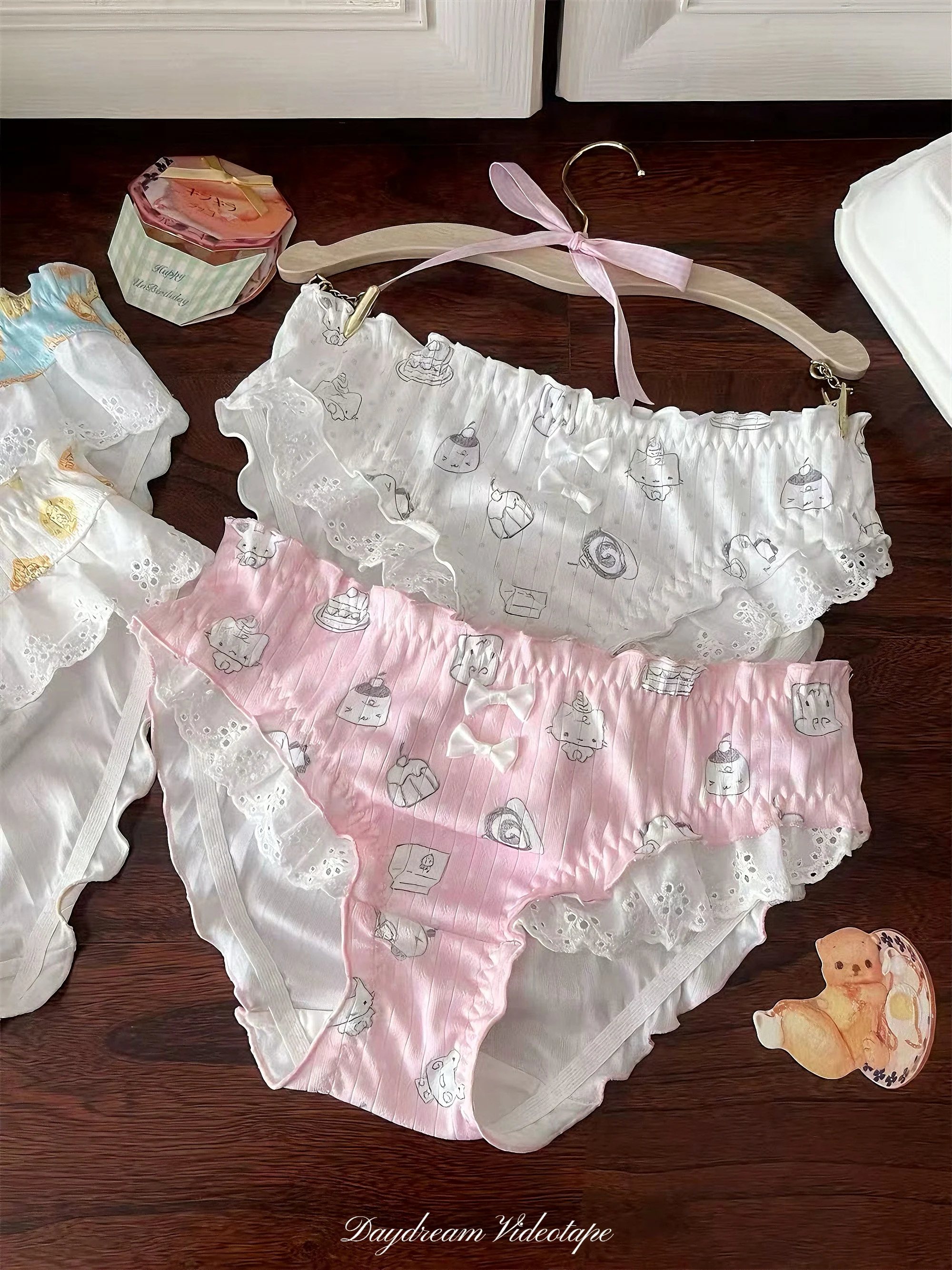 Cookie Lolita Cute Girl Underwear Japanese Lolita Comfortable Hip Wrap Middle Waist Wooden Ear Breathable Triangle Underwear