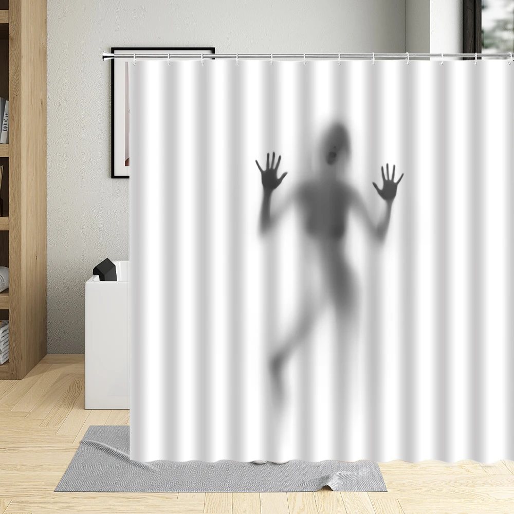 Women Shadow Pattern Shower Curtain Sexy Girl Portrait Painting Fabric Waterproof Bathroom Curtains For Home Decor With Hooks