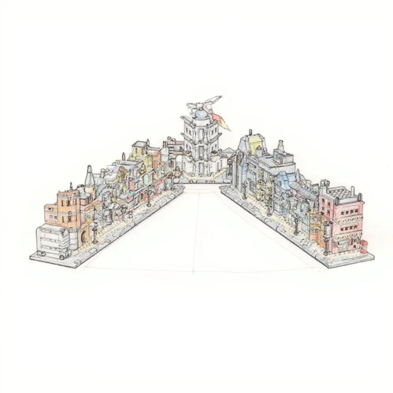 

2025 New mini Diagon Alley building blocks DIY assembly technology building blocks series toys children adult Christmas gifts