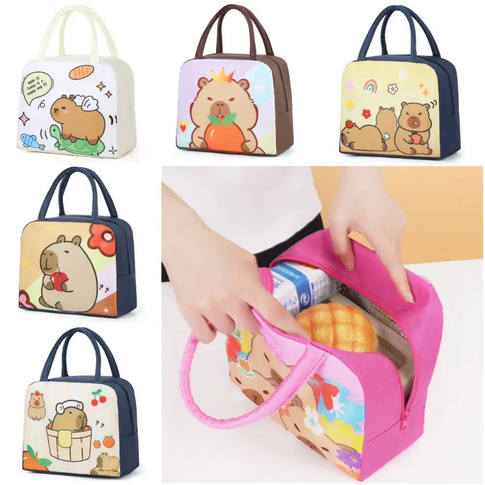 حقيبة غداء معزولة بسعة كبيرة، حقيبة يد متعددة الألوان مقاومة للماء من رقائق الألومنيوم وحقيبة صندوق غداء معزولة بنمط كرتوني