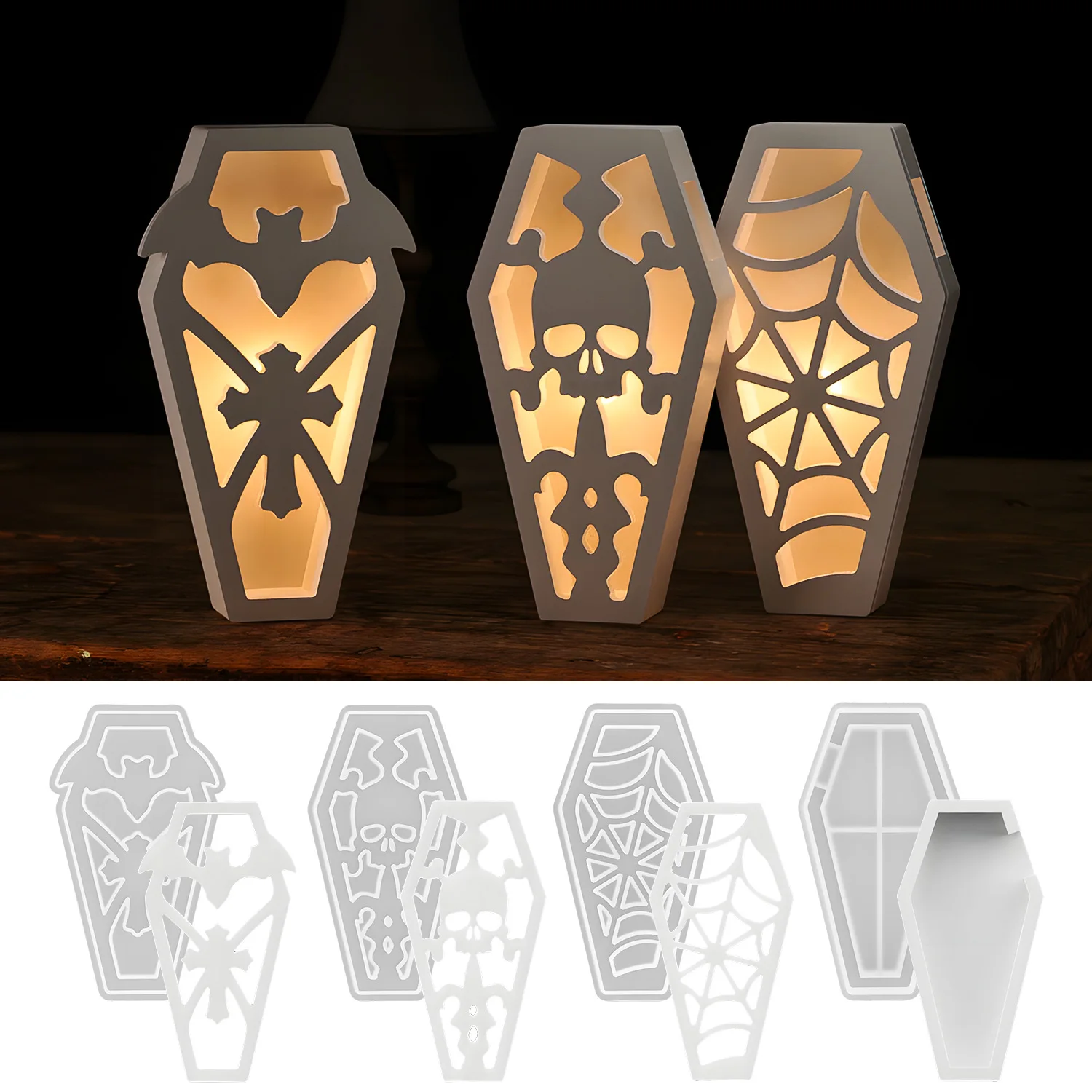 

Горячая распродажа: Силиконовая форма для декоративной световой вывески в виде гроба на Хэллоуин, для самостоятельного изготовления из смолы, для гипсовых украшений и поделок