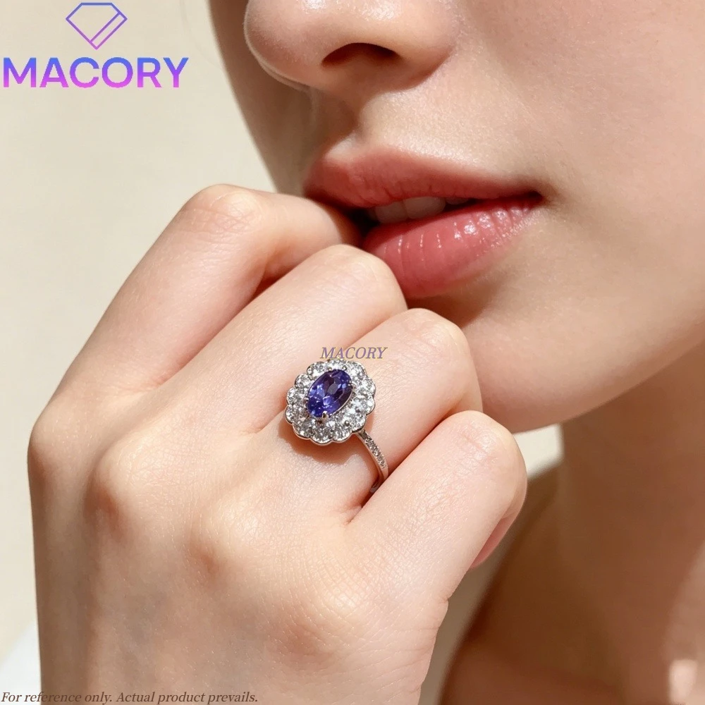 Natural Tanzanite Ring S925 Sterling Silver Autumn Exquisite luxury Rings Women Daily Wear Band Jewelry 2026 Autumn new arrivals