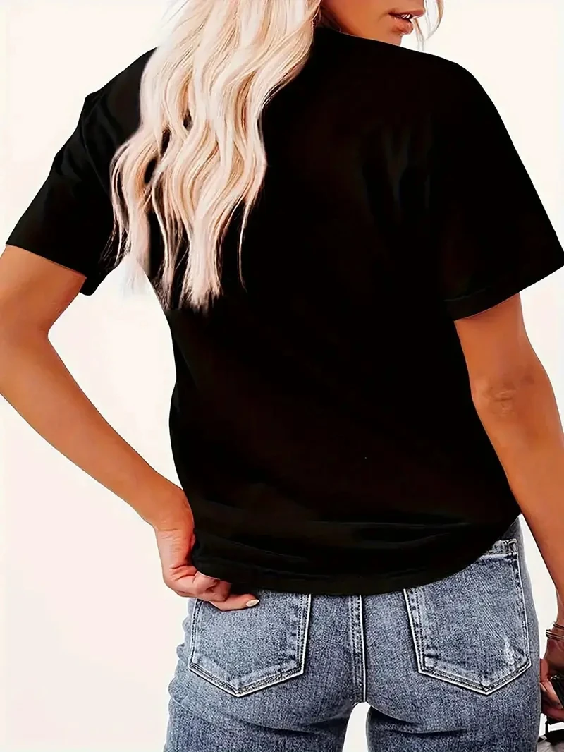 Tops de talla grande para mujer camiseta gráficaSorry Not My Problemcamiseta informal de manga corta con cuello redondo