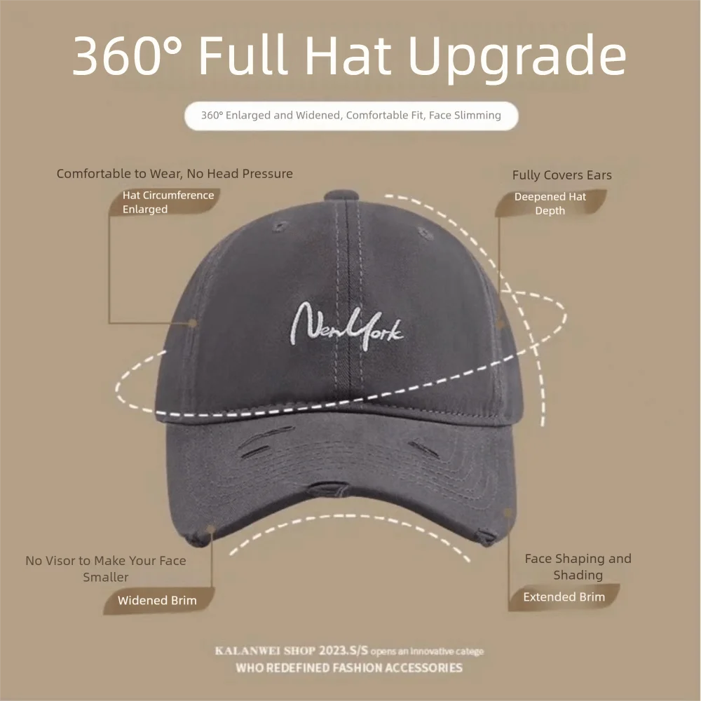 Berretto da baseball casual con lettera New York Protezione UV traspirante Visiera sportiva Cappelli da sole Hip Hop regolabili Uomo Donna