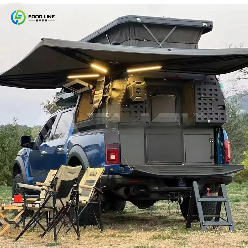 Custom Off Road Truck Camping Tent Slide Type Outdoor RV Top Hat Kit Pickup Kitchen
