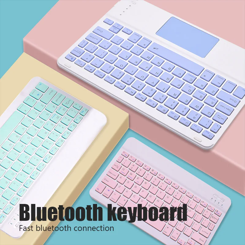 Wireless Keyboard For Tablet iPad iPhone Bluetooth-compatible Rechargeable 10 Inch Teclado For Android iOS Windows System