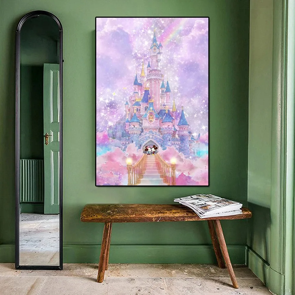 Disney Dream Castle Cartoon Poster And Print Abstract Disneyland Canvas Painting Wall Art Home Princess Room Decoration Pictures