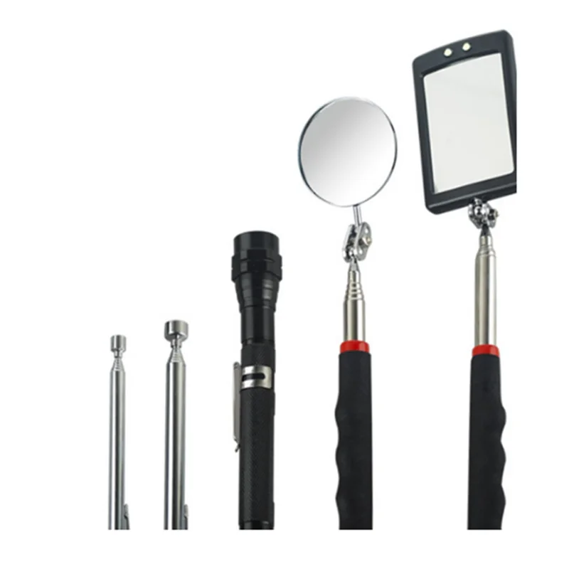 AB08-Telescoping Magnetic Pickup Tool Set-Extendable Magnet Flashlight With Inspection Mirror