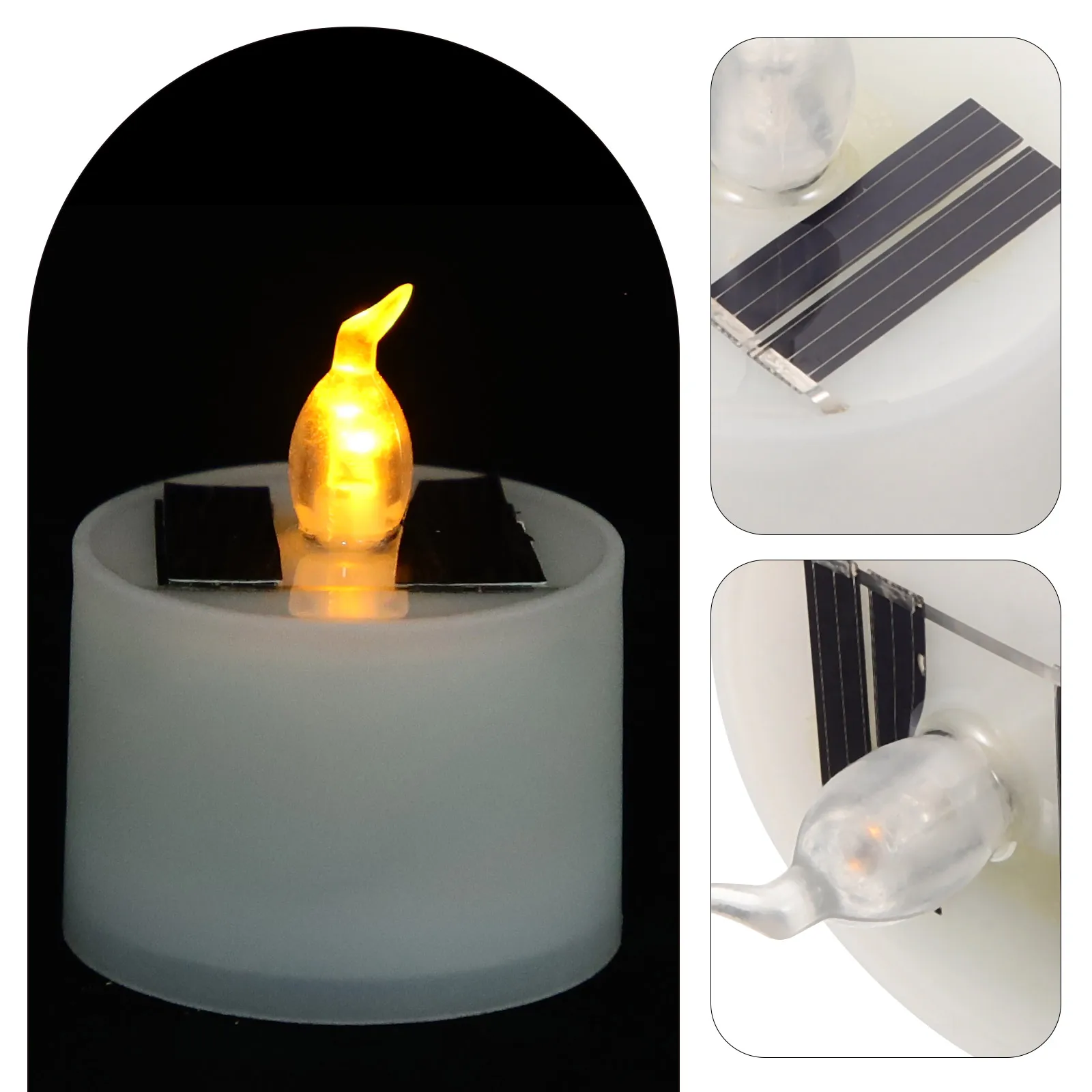 야외 정원 파티 장식 크리스마스 LED 양초에 대 한 4pcs 태양 빛 방수 LED 차 빛 램프
