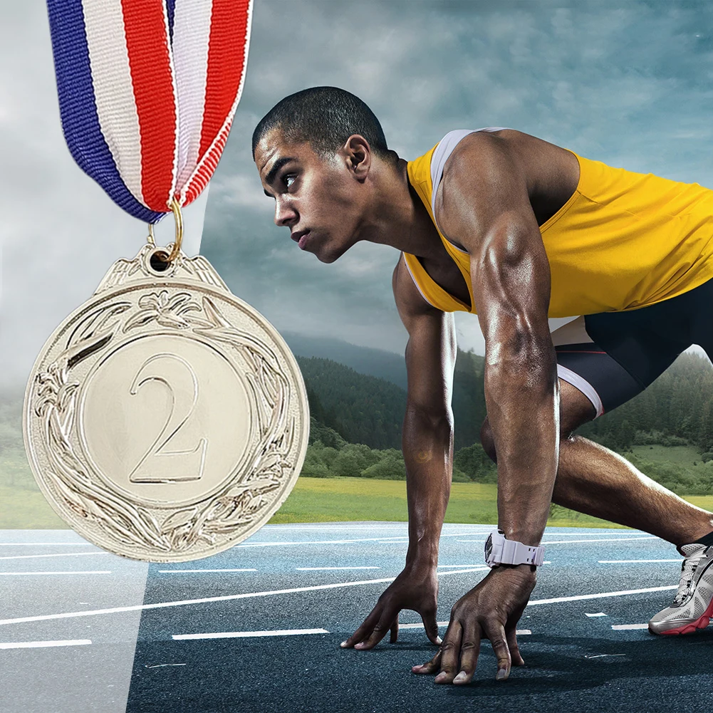 5 cm goud/zilver/brons medaille sportbeloningen met neklint metalen winnaarmedailles wedstrijdmedailles voor talentenshow feestrace