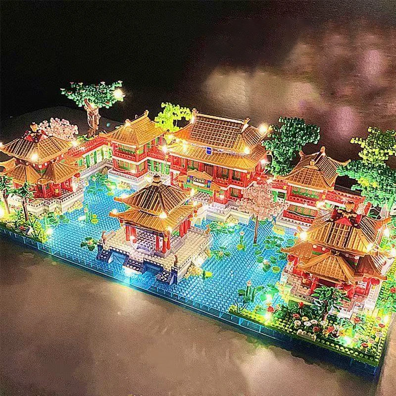 2463피스 원명원 세계 경관 건축 모델 키트, 조립 장난감 선물, 크리스마스 및 할로윈 장식품