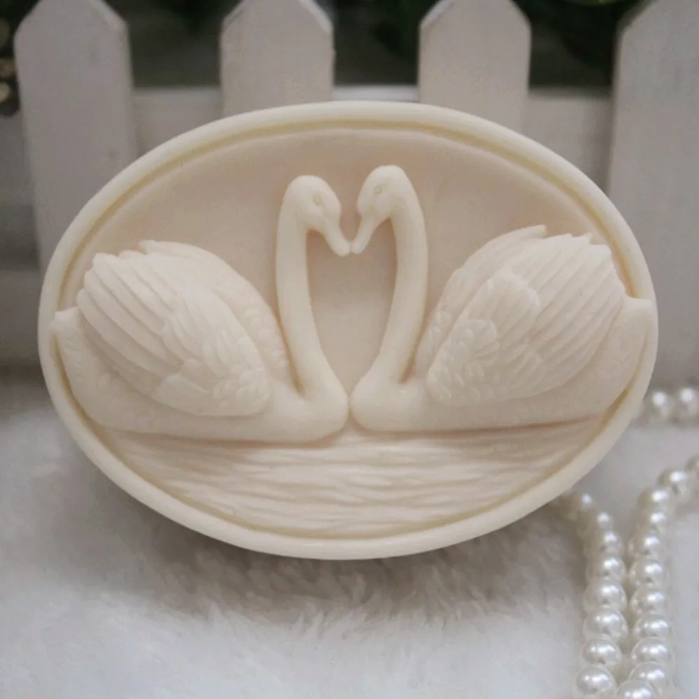 1pcs A Pair of Swans (ZX241) Silicone Handmade Soap Mold Crafts DIY Silicone Mould