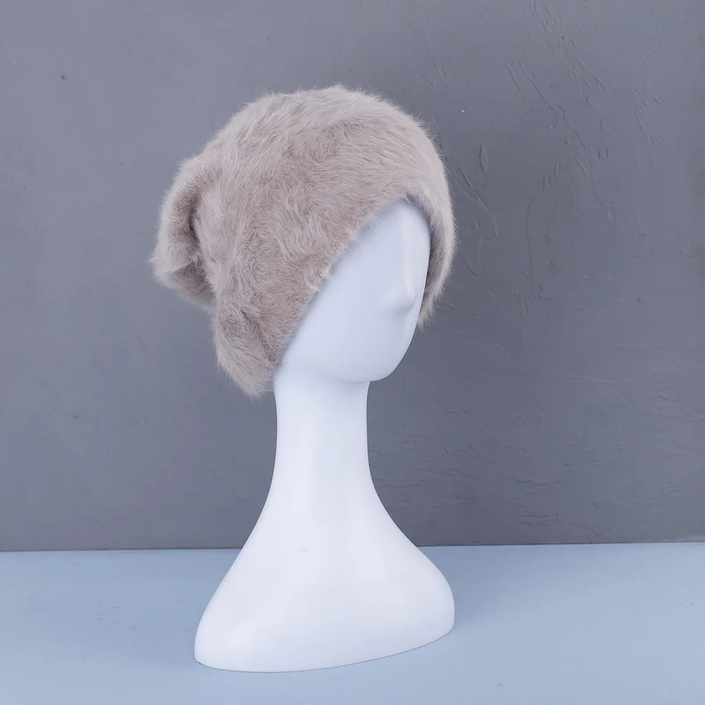 Berretti in pelo di coniglio cappello per donna autunno e inverno peluche berretto carino resistente al freddo caldo cappello peloso
