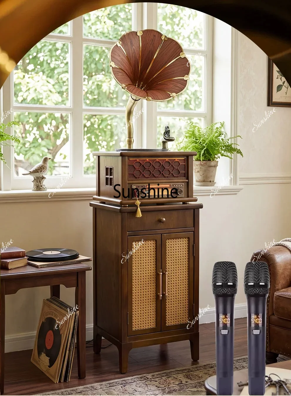 Retro phonograph bluetooth stereo all-in-one living room ornamentT*
