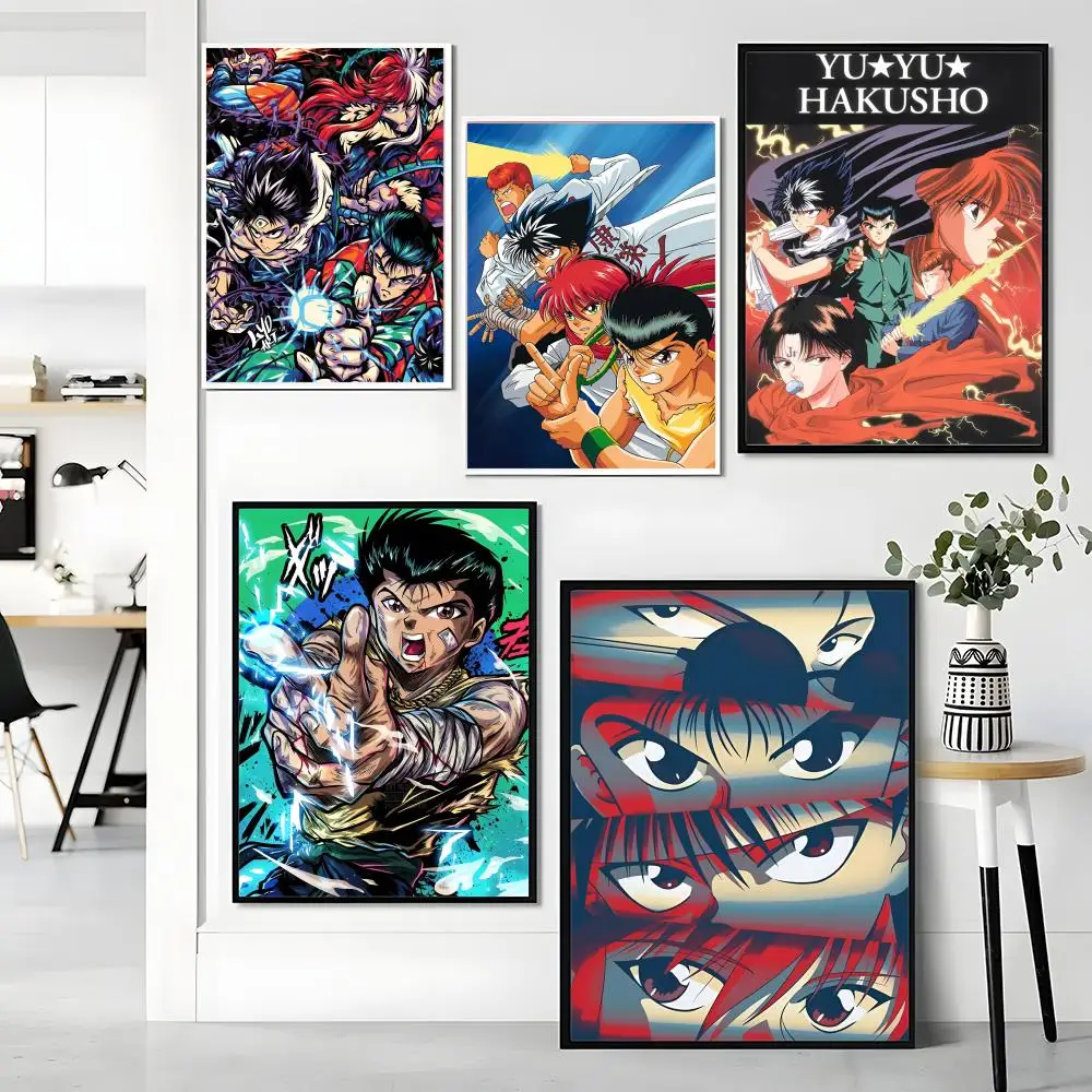 Anime YuYu Hakusho Poster, hochwertige, selbstklebende HD-Wanddekoration – zum Abziehen und Aufkleben, rückstandsfrei
