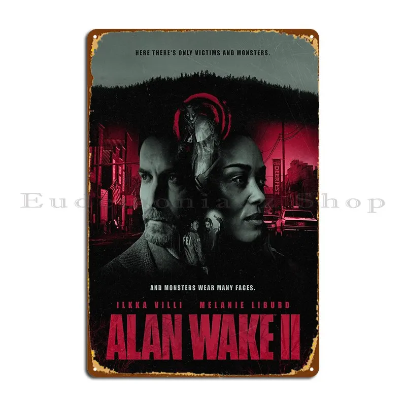 Alan Wake Rix 7 Metal Plaque Customize Designing Designs Cinema Design Tin Sign Poster