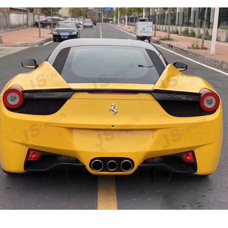 Dla Ferrari 458 z włókna węglowego tylny dyfuzor tylna rozdzielacz zderzaka dyfuzor pokrywa akcesoria samochodowe Body Kit