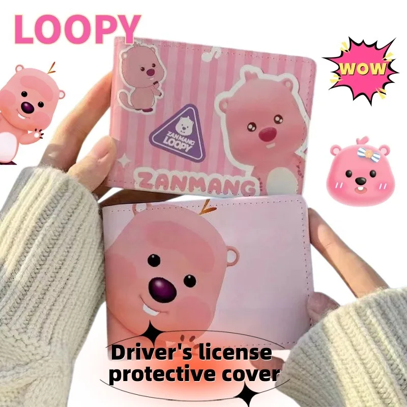 

Loopy Cute Fashion Driver's License Protective Case Two-in-One Vehicle License and Driver's License Leather Cover Accessory Gift