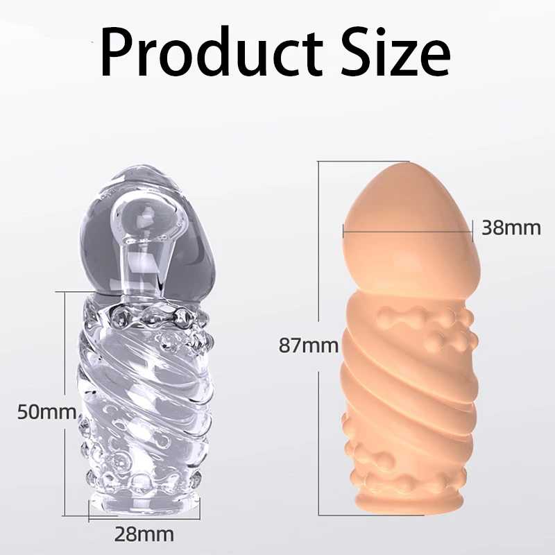 Penis Sleeve Extender Delayed Ejaculation Cock Ring Men\'s Enhancement Head Vagina Stimulation Condom Sex Toys For Couple Game