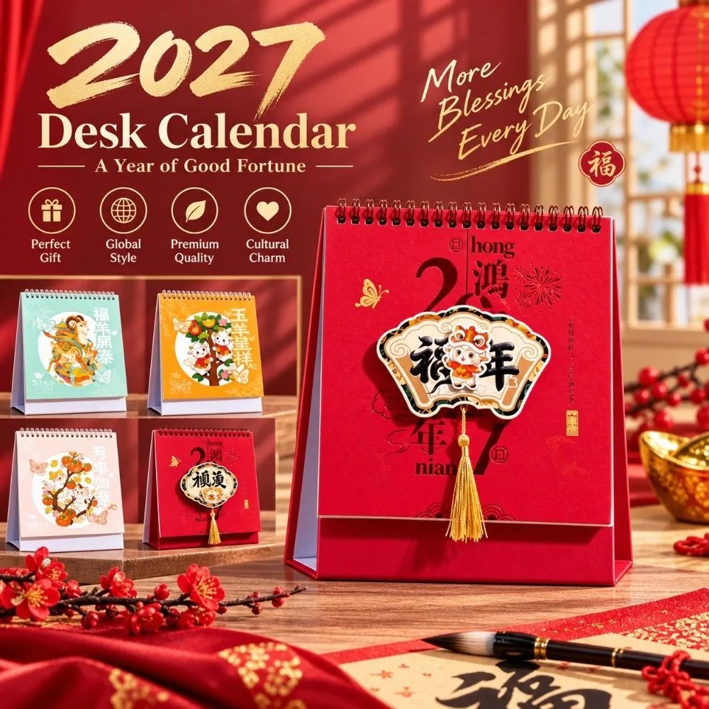 New Spiral Bound Desk Calendar Habit Tracker Writing Space Calendar Planner Standing Daily Note Desktop Calendar Office