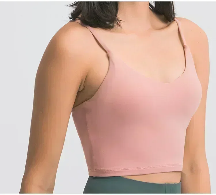 Limão roupas femininas ginásio yoga colete sutiã esportivo superior de fitness roupa interior feminina ao ar livre jogging esporte com decote em v lingerie para senhoras