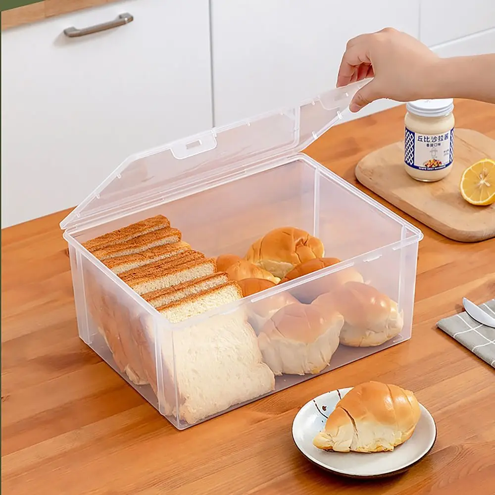 Large Capacity Storage Box Rectangle Stationary Supplies Stationery Storage Box Transparent Fresh Keeping Case