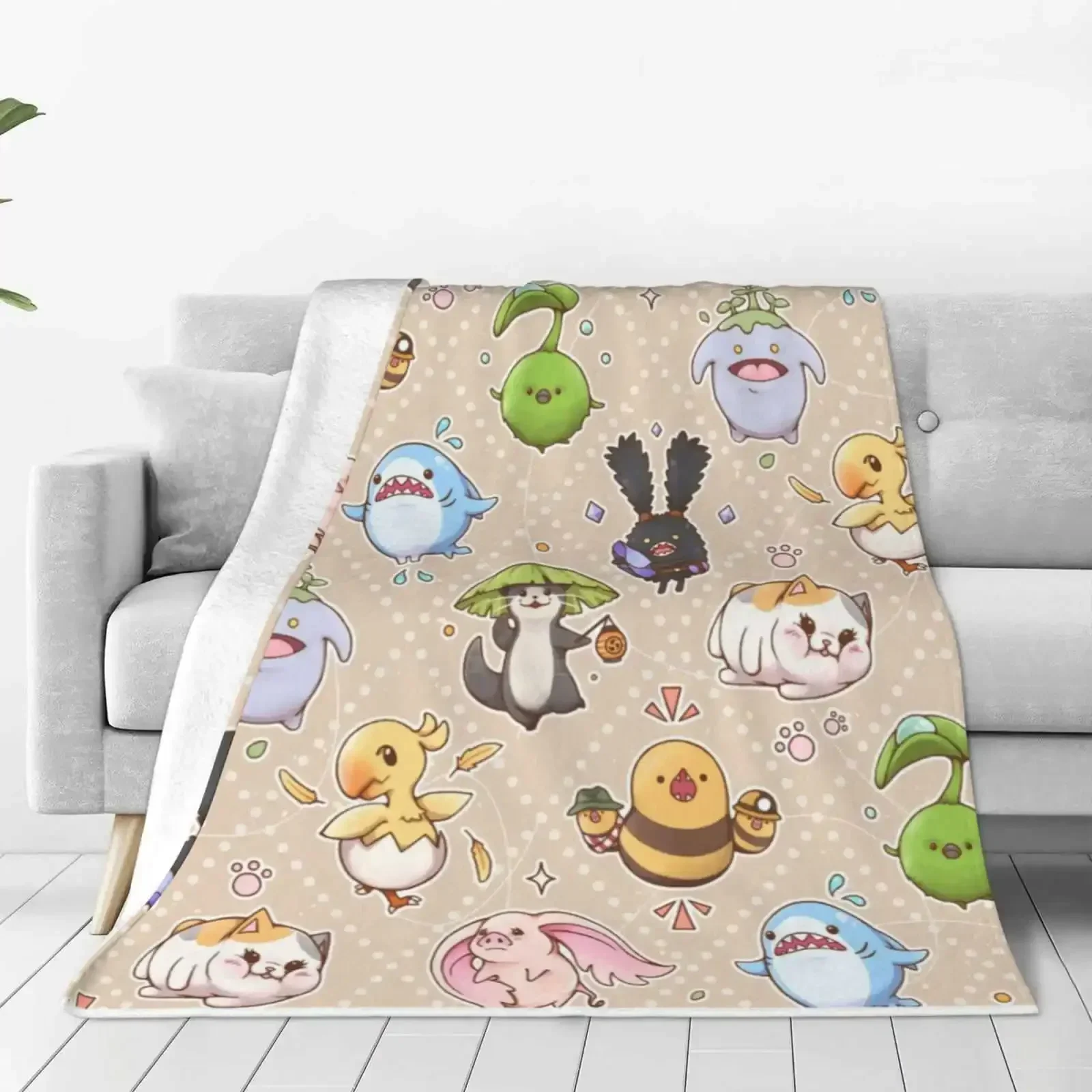 Friends Aplenty Trend Style Funny Fashion Soft Throw Blanket Ffxiv Ff14 Fat Cat Spriggan Odder Otter Final Fantasy Korpokkur