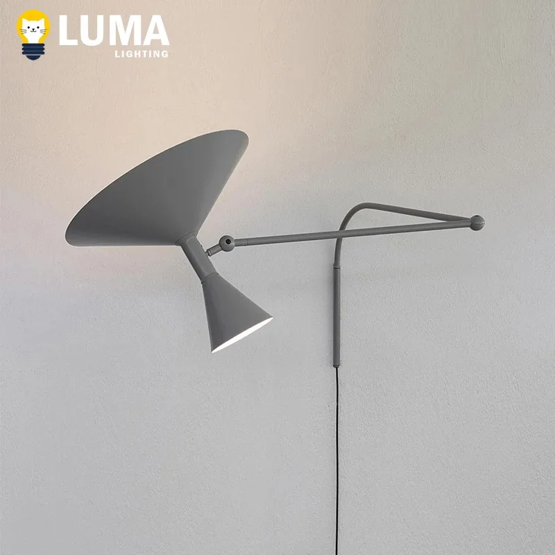 الرجعية الصناعية سوينغ الذراع الجدار الشمعدان الحديثة مصمم مصباح معدني لغرفة المعيشة غرفة نوم السرير غرفة الدراسة تركيبة إضاءة