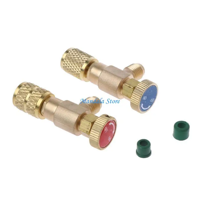U2JC 2 Pcs Liquid Safety for Valve R410A R22 Air Conditioning Quick Coupler Connector Adapters Refrigerant Charging for Valve
