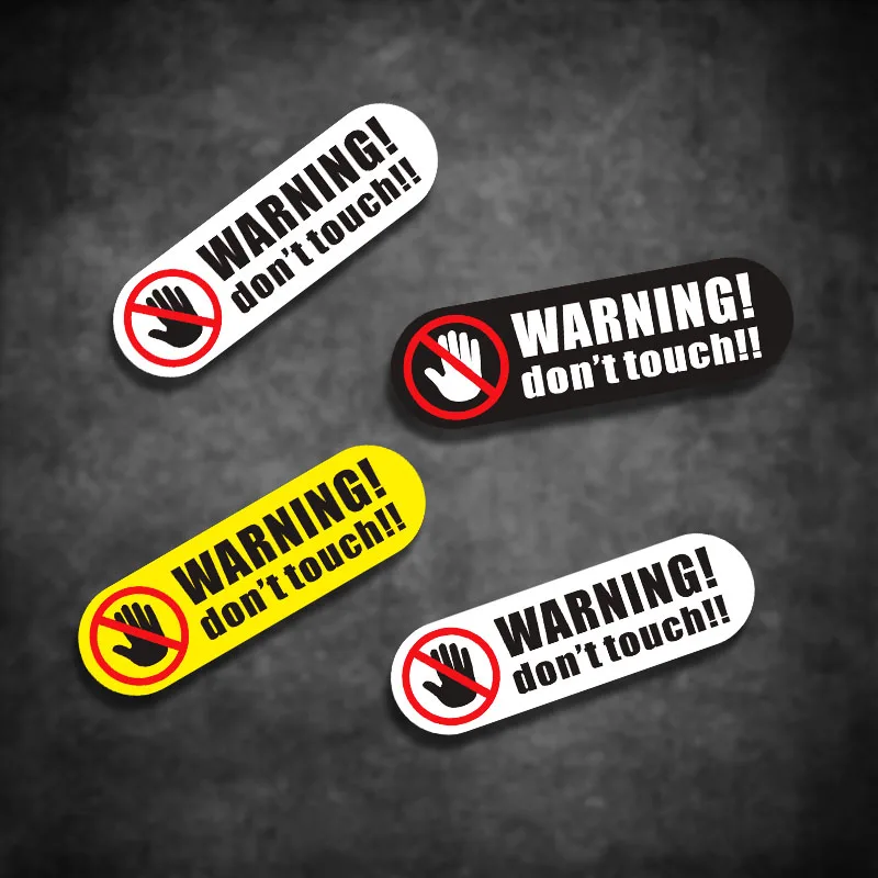 1pc Do Not Touch Warning Sign Car Stickers Auto Window Body Bumper Decoration Cover Scratches Vinyl Decals Vehicle Accessories