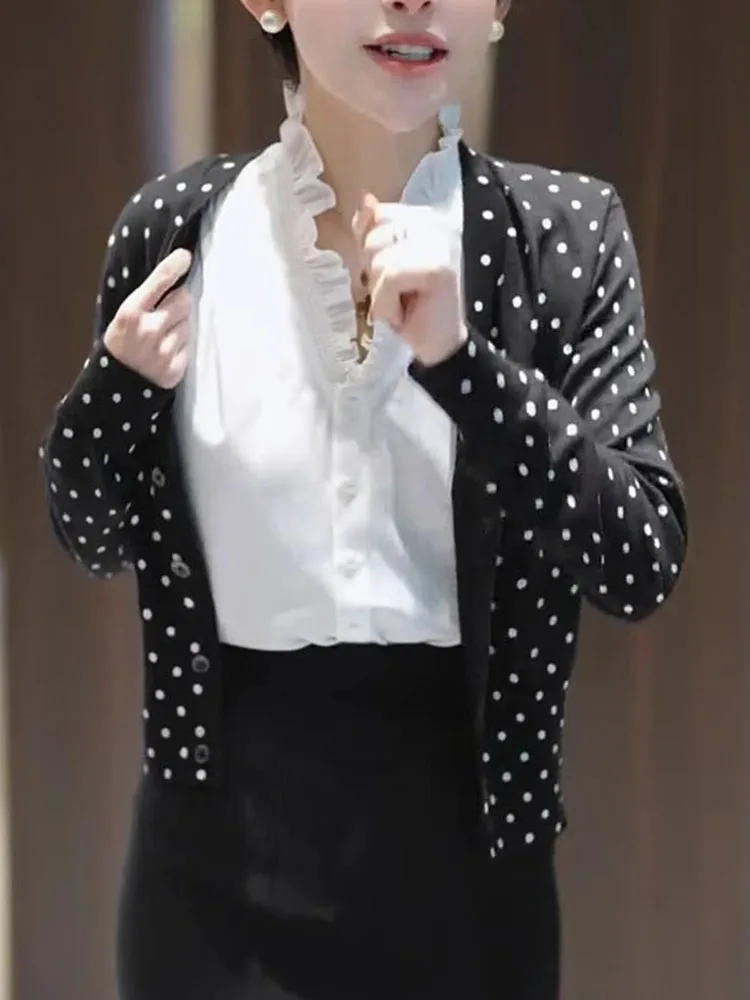 

Повседневный удобный жилет с разрезом для поездок на работу, женский модный весенний вязаный кардиган с открытой передней частью, стандартный крой, прямое тело